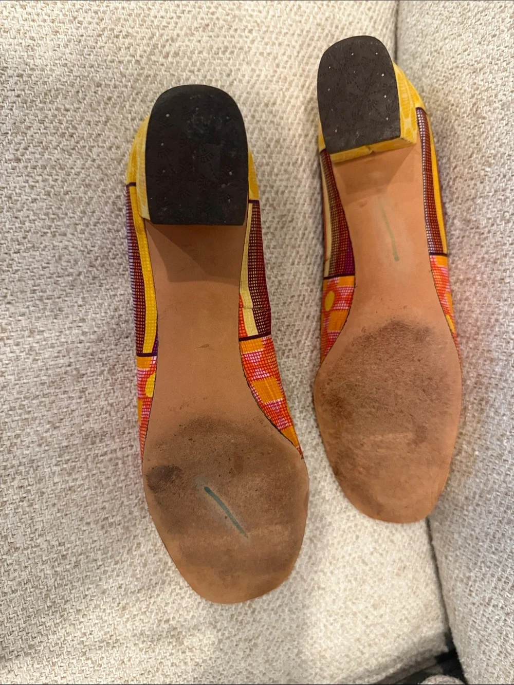 Vintage Pappagallo Orange Yellow Pump Block Heel Approx 8.5–9 (please use meas.)